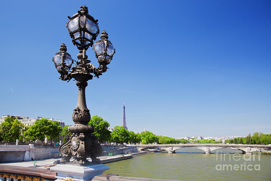 Eiffel Tower And Bridge On Seine River In Paris Photograph