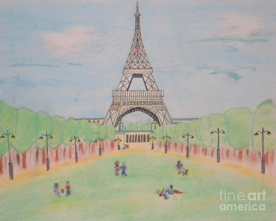 Eiffel Tower Pastel by Denise Tomasura