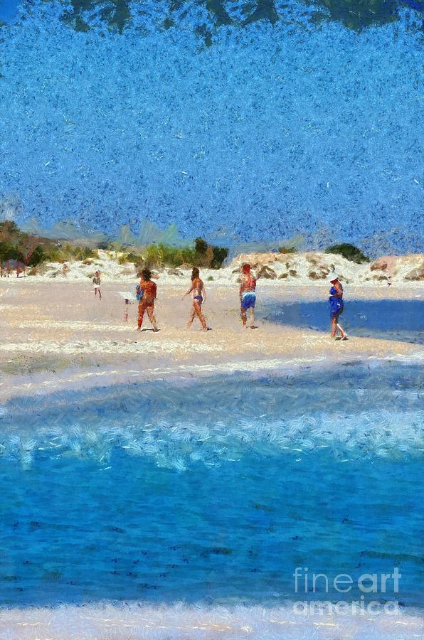 Painting of Elafonisi beach Painting by George Atsametakis