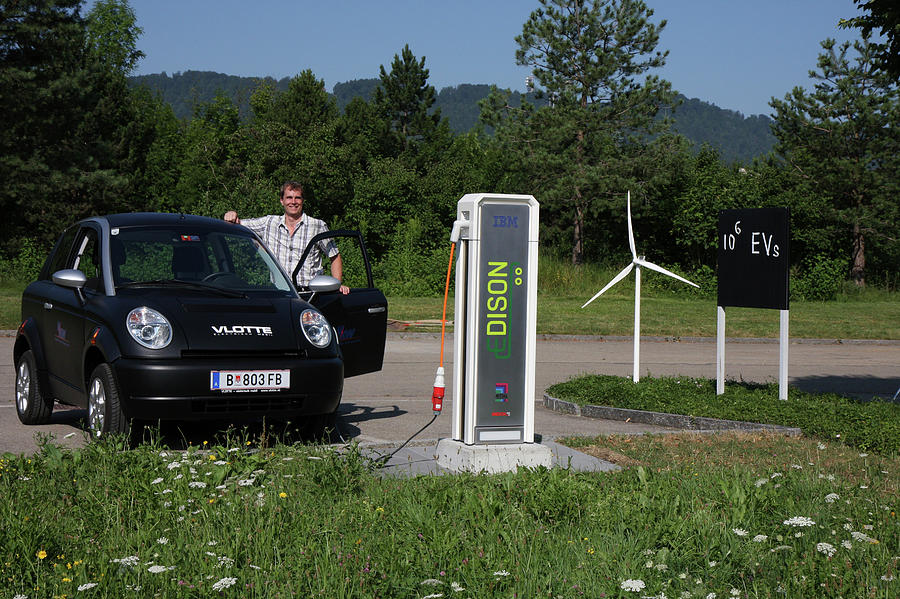 Electric Car And Charger #2 Photograph by Ibm Research