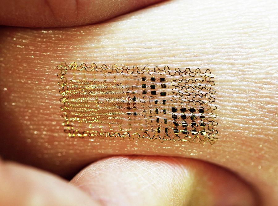 Computer Photograph - Electronic Circuit Printed Onto Skin #2 by Professor John Rogers, University Of Illinois
