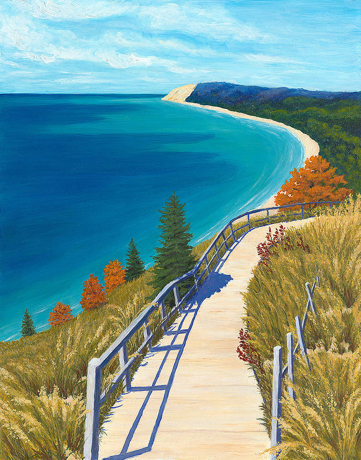 Empire Bluff Trail #2 Painting by Karin Petersen
