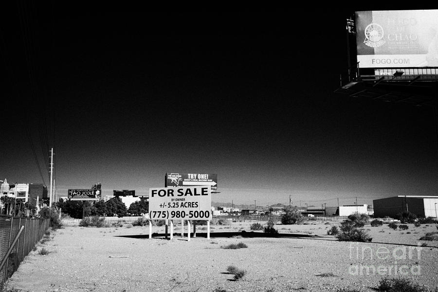 Space Photograph - empty building lot on the edge of the strip in paradise Las Vegas Nevada USA #2 by Joe Fox