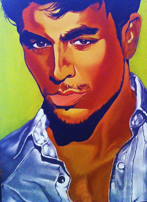 Enrique Iglesias #2 Mixed Media by Carl Baker