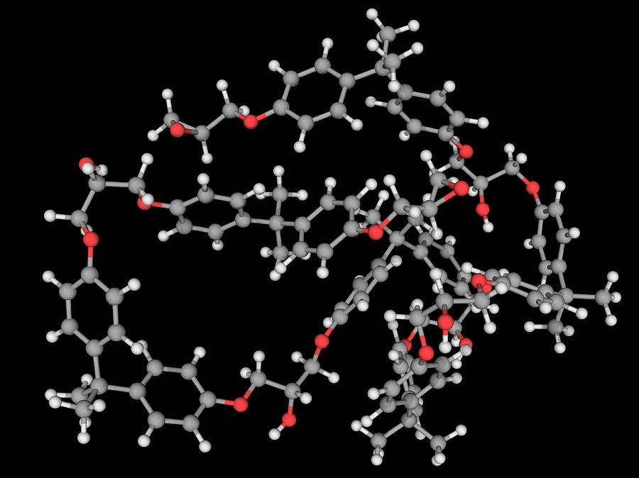 Illustration Photograph - Epoxy Resin Molecule #2 by Laguna Design/science Photo Library