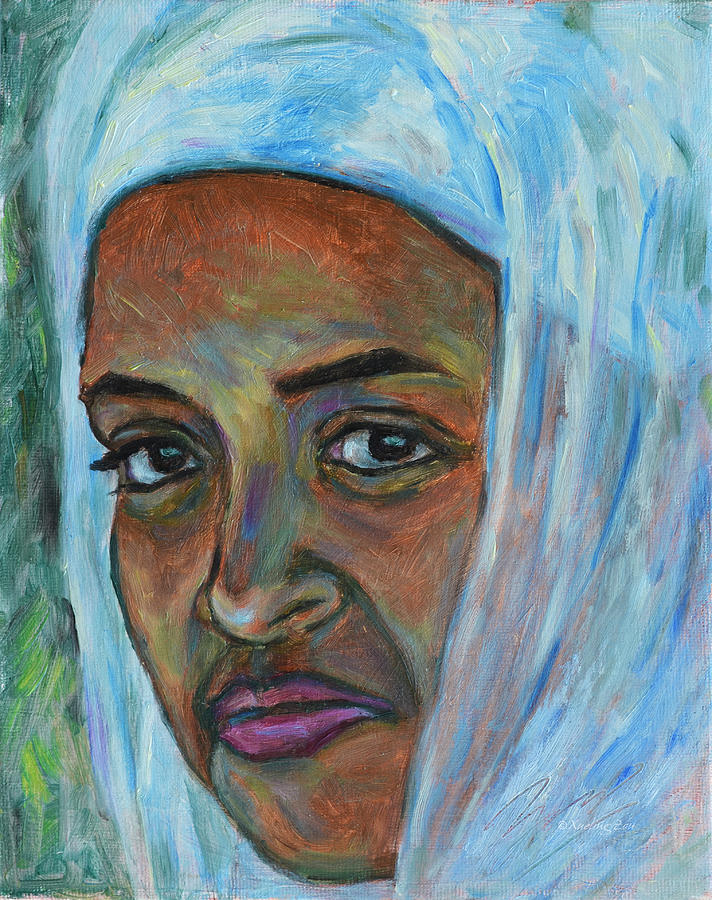 Ethiopian Lady Painting by Xueling Zou