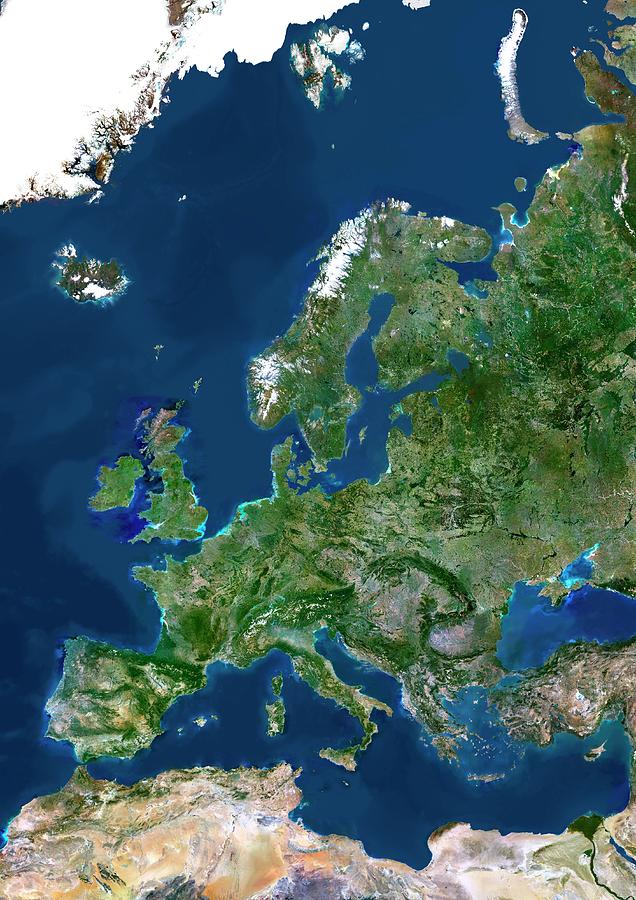 Europe #2 Photograph by Planetobserver/science Photo Library