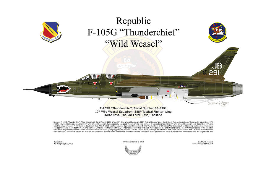 F-105G Thunderchief Wild Weasel #3 Digital Art by Arthur Eggers
