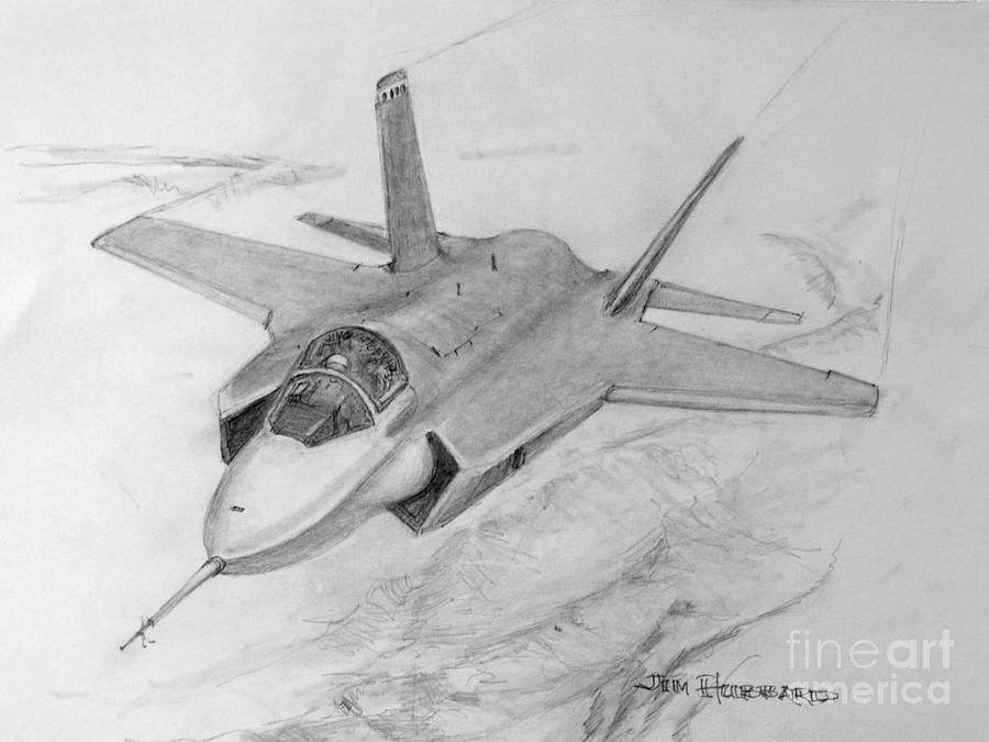F35 Joint Strike Fighter Drawing by Jim Hubbard