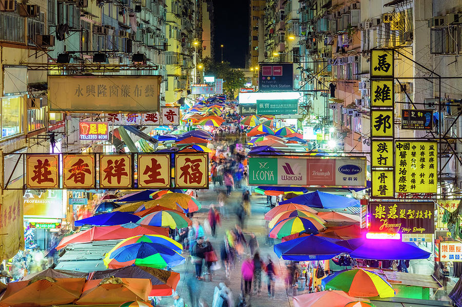 Fa Yuen Street Market At Night, Mong Photograph by Jason Langley
