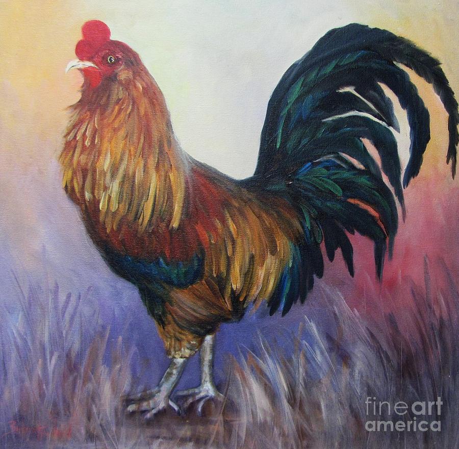Fanciful Rooster #2 Painting by Barbara Haviland