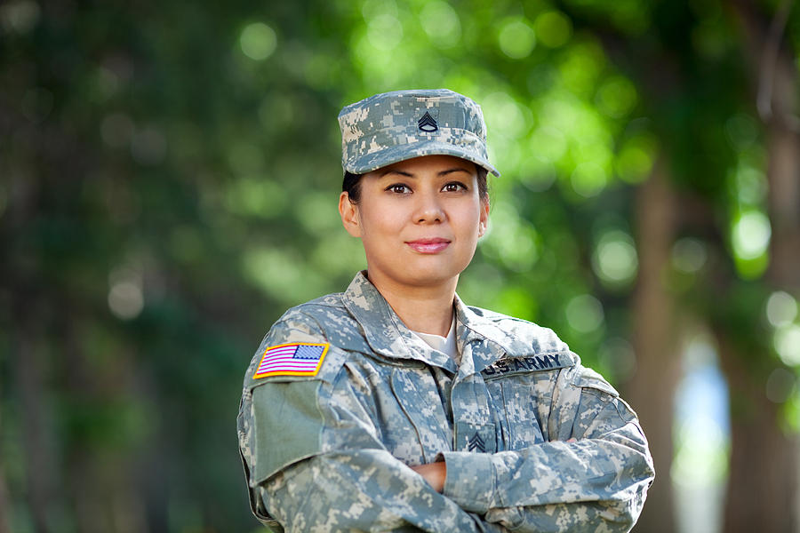 Female American Soldier Series: Outdoor Portrait #2 Photograph by DanielBendjy