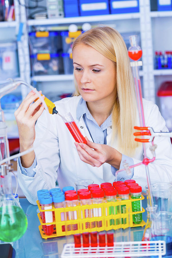 Female Chemist Working In Lab Photograph By Wladimir Bulgar Science Photo Library Fine Art America