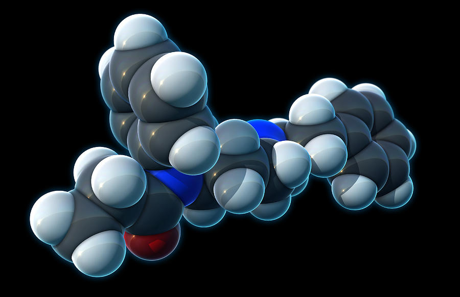 Fentanyl, Molecular Model Photograph by Evan Oto
