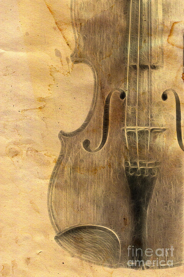 Music Digital Art - Fiddle #2 by Michal Boubin