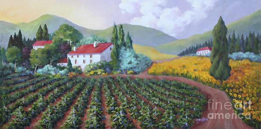 Fields of Tuscany #2 Painting by Marta Styk