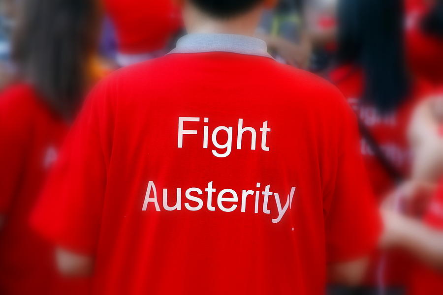 Fight Austerity T-shirt #2 Photograph by Valentino Visentini