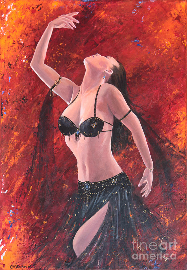 Turkish Painting - Fire Dancer by Carol Bostan