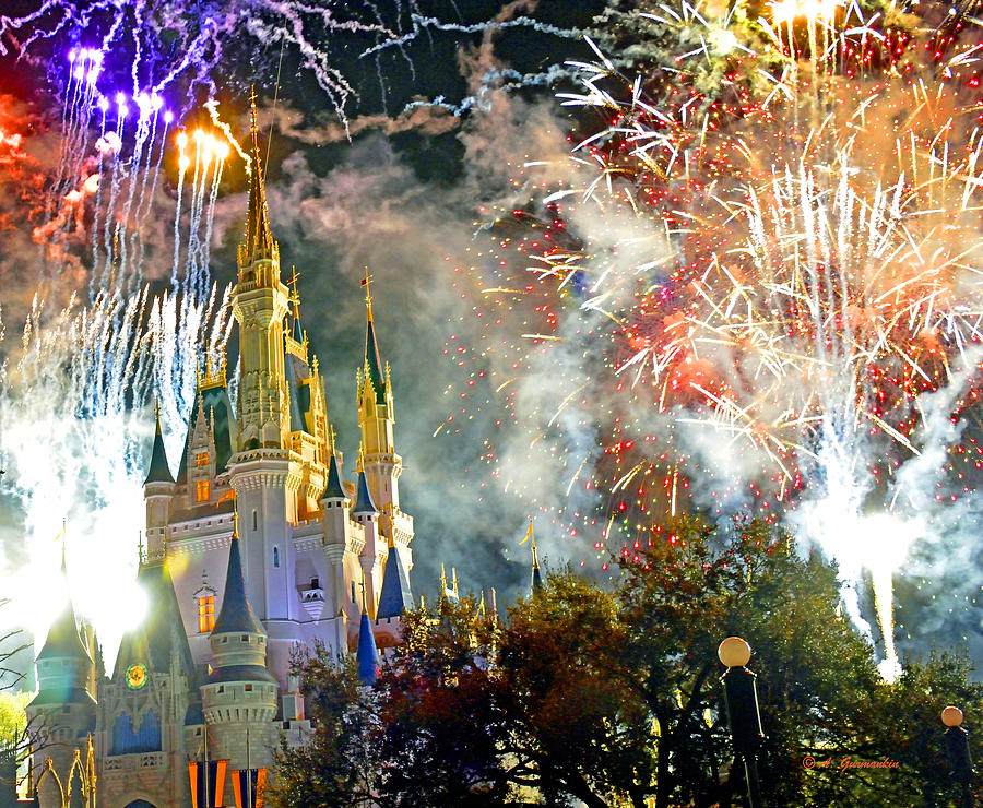 Fireworks Cinderellas Castle Walt Disney World #7 Photograph by A Macarthur Gurmankin