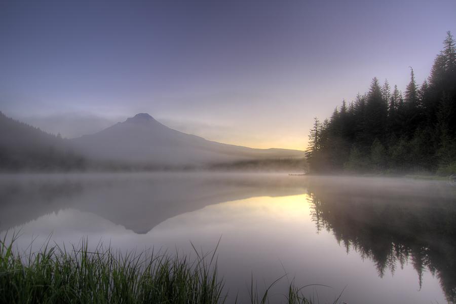 Trillium Photograph - First Light at Trillium Lake with Reflection by David Gn Trillium Photograph - First Light at Trillium Lake with Reflection by David Gn