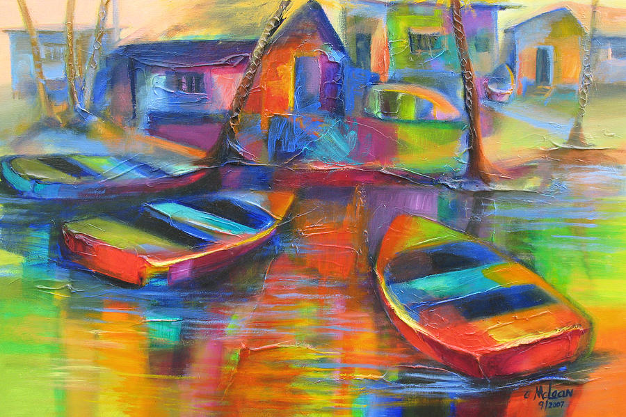 Fishing Village #3 Painting by Cynthia McLean