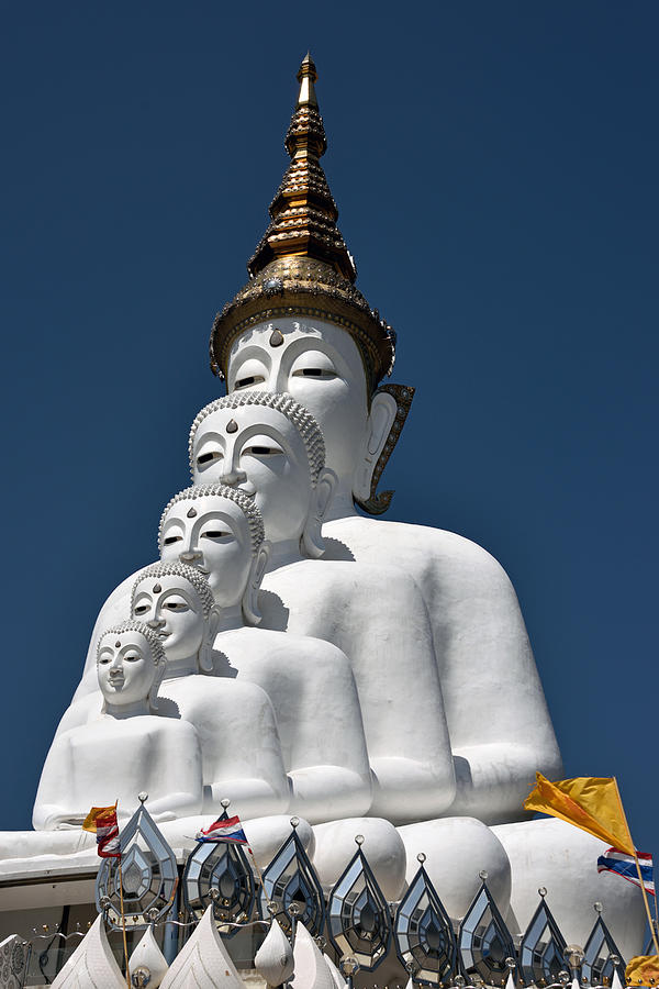 Five Buddhas Statue #2 Photograph by Robert Kennett