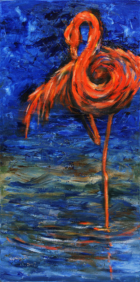 Flamingo Painting by Xueling Zou