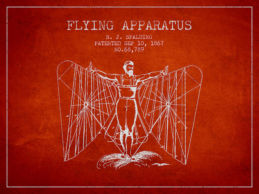 Flying Apparatus Machine Patent From 1867 Digital Art