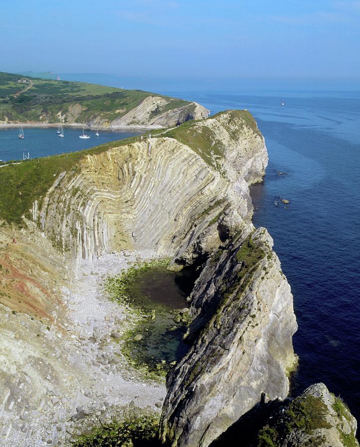 Folded Strata In Stair Hole Cliffs Photograph by Martin Bond/science ...