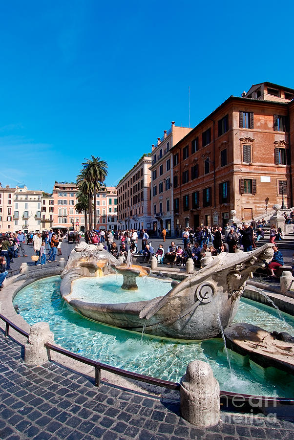Fontanna della Barcaccia at Piazza di Spagna #2 Photograph by George Atsametakis