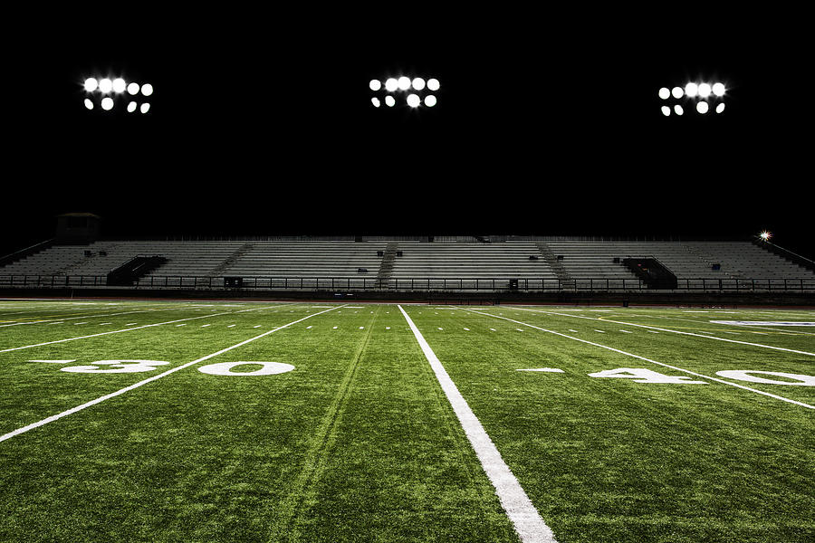 Football Field at Night #2 Photograph by Jgareri