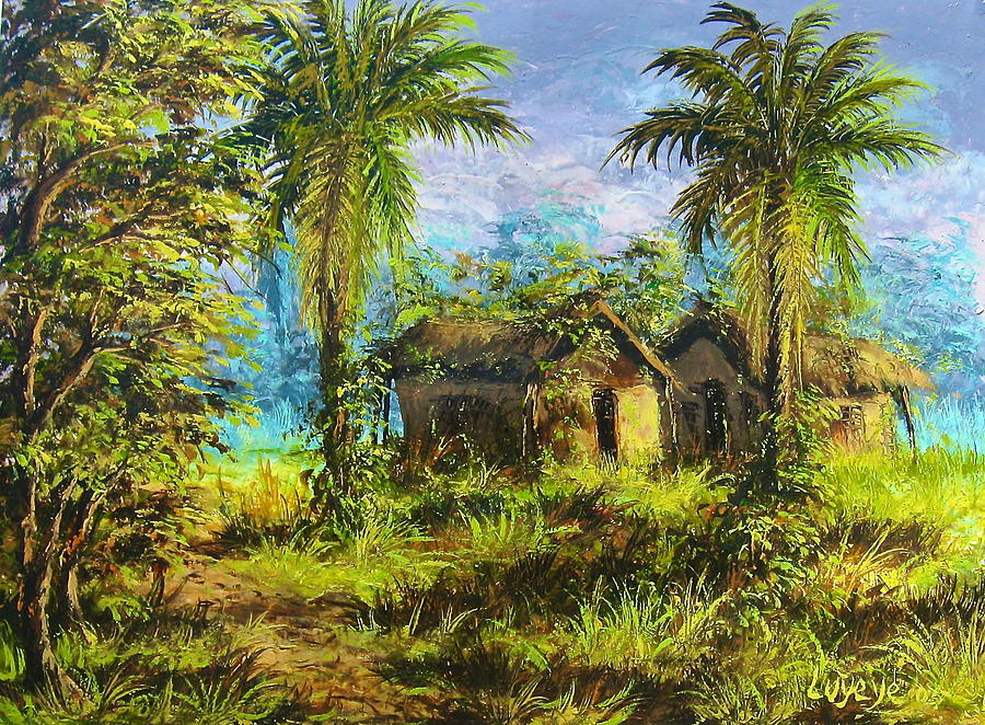 Forest House Painting by Luyeye