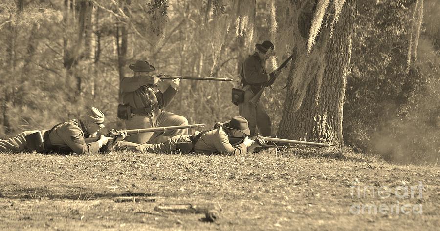 Fort Anderson Civil War Re Enactment In Sepia Photograph by Jocelyn Stephenson