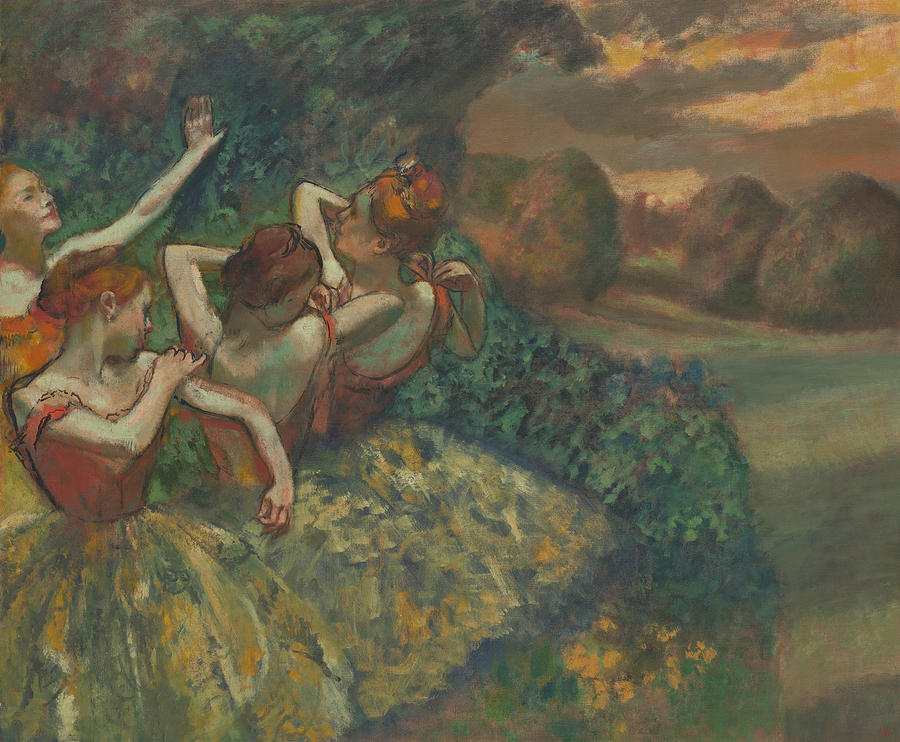 Edgar Degas Painting - Four Dancers by Edgar Degas