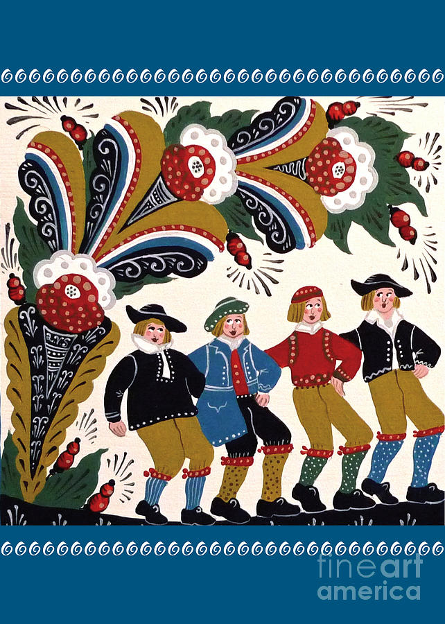 Four Men Dancing Mixed Media by Leif Sodergren Four Men Dancing Mixed Media by Leif Sodergren