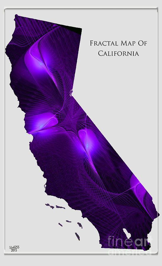 Fractal Map Of California  #2 Digital Art by Melissa Messick
