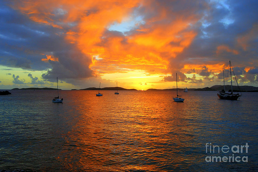 Frank Bay St. John U. S. Virgin Islands Sunset #2 Photograph by Catherine Sherman