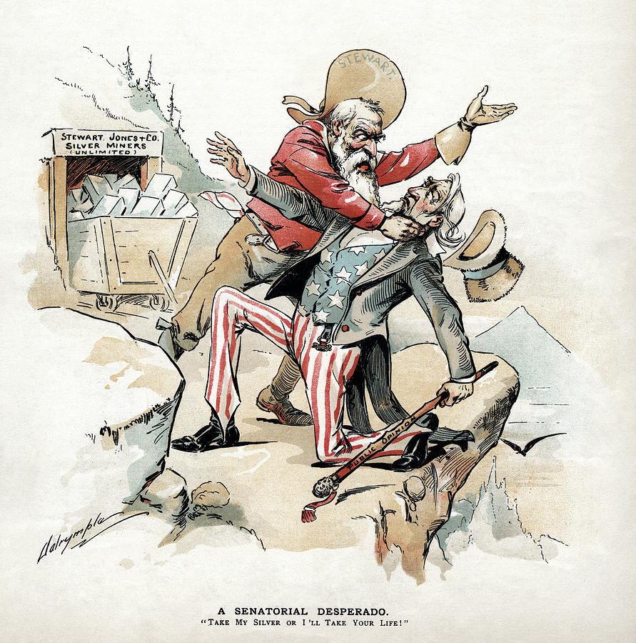 1893 Painting - Free Silver Cartoon, 1893 #2 by Granger
