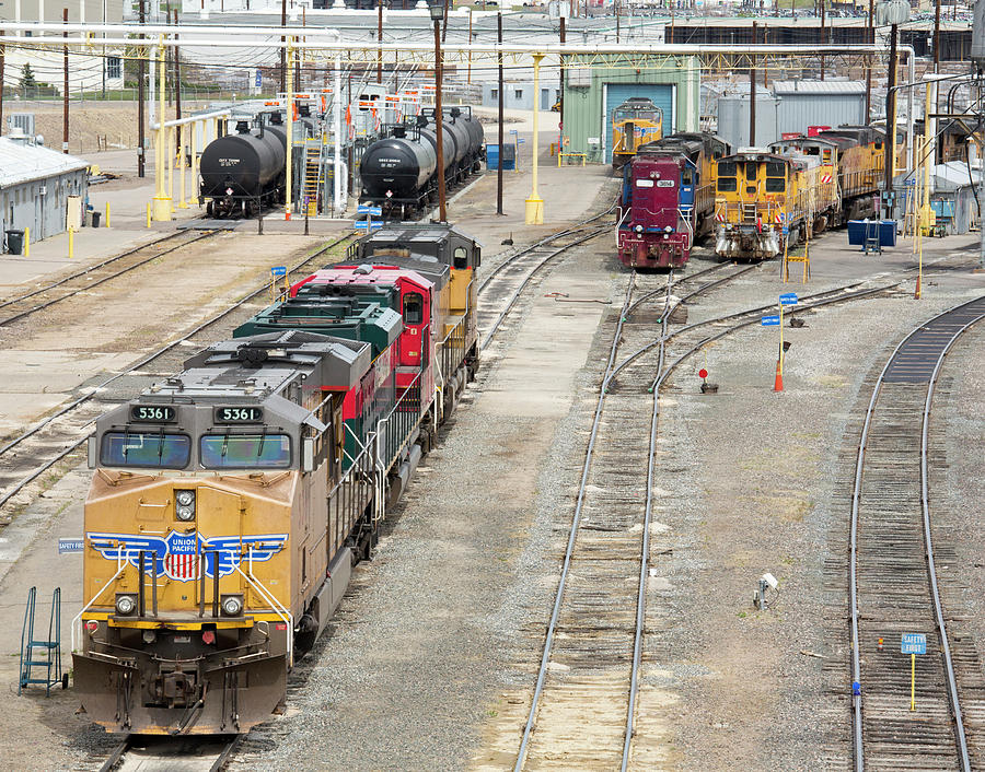 Freight Trains At A Rail Yard #2 Photograph by Jim West