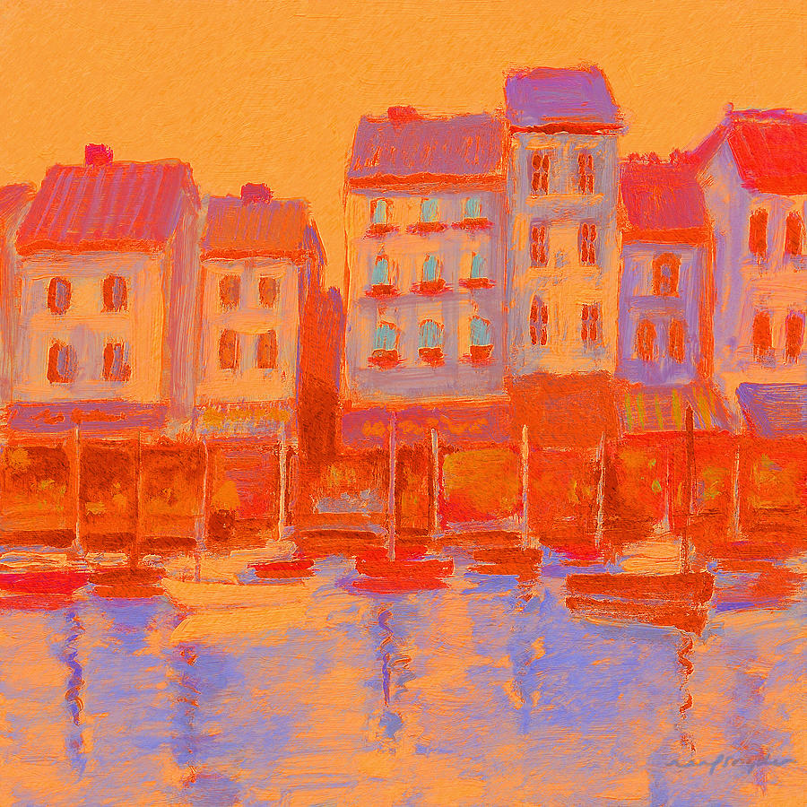French Harbor Painting by J Reifsnyder