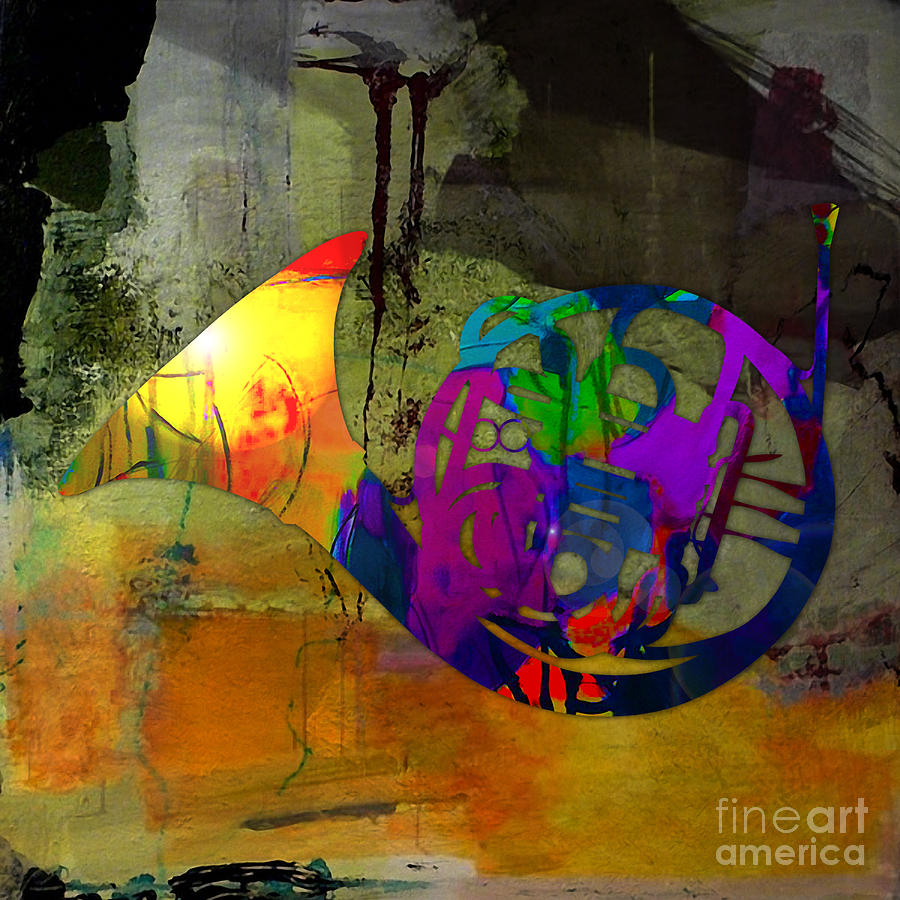 French Horn Mixed Media - French Horn #2 by Marvin Blaine
