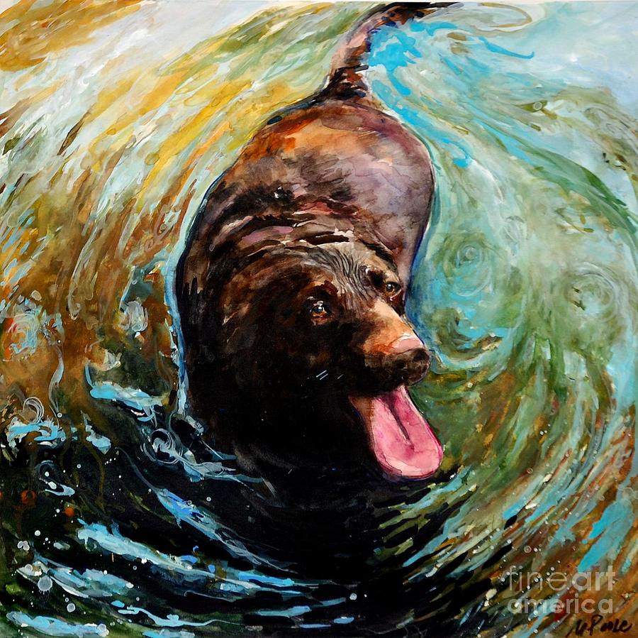 Dog Painting - Fudge Ripple by Molly Poole