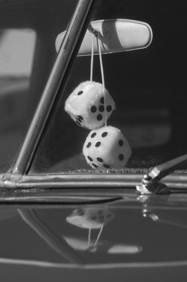 Black And White Photograph - Fuzzy Dice #2 by Jill Reger