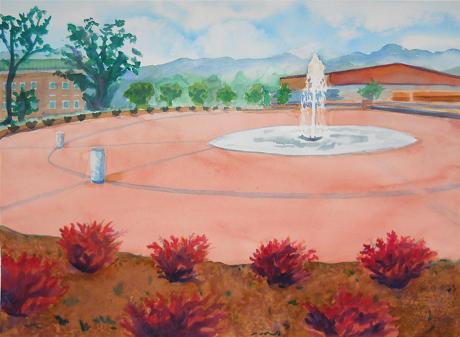 Western Carolina University Painting - Gazing Upon the New Fountain #2 by Sheena Kohlmeyer