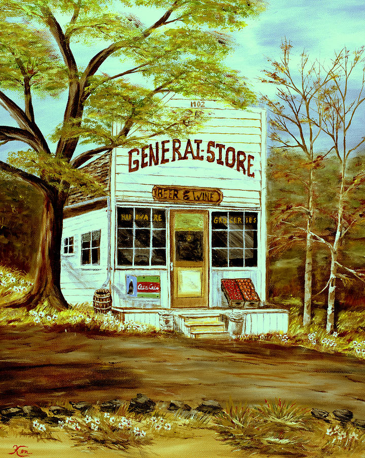 Landscape Painting - General Store 1902 by Kenneth LePoidevin Landscape Painting - General Store 1902 by Kenneth LePoidevin