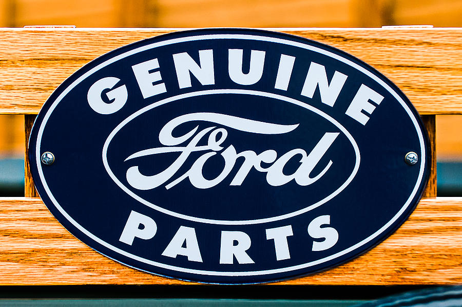 Car Photograph - Genuine Ford Parts Sign #2 by Jill Reger