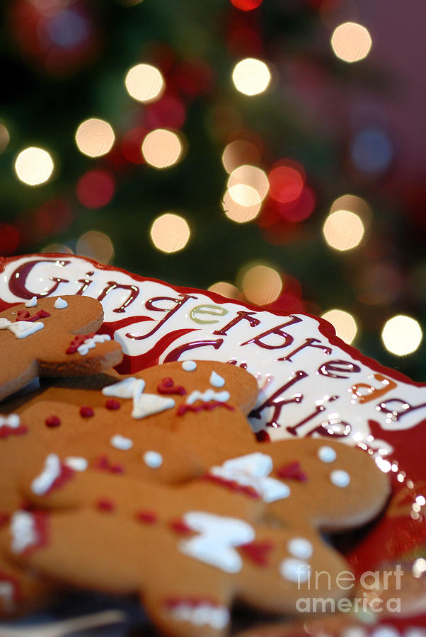 Christmas Photograph - Gingerbread Cookies on Platter #2 by Amy Cicconi