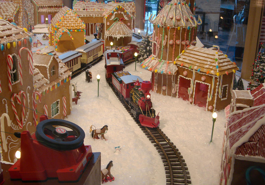 Gingerbread House Miniature Train #2 Photograph by Ellen Tully