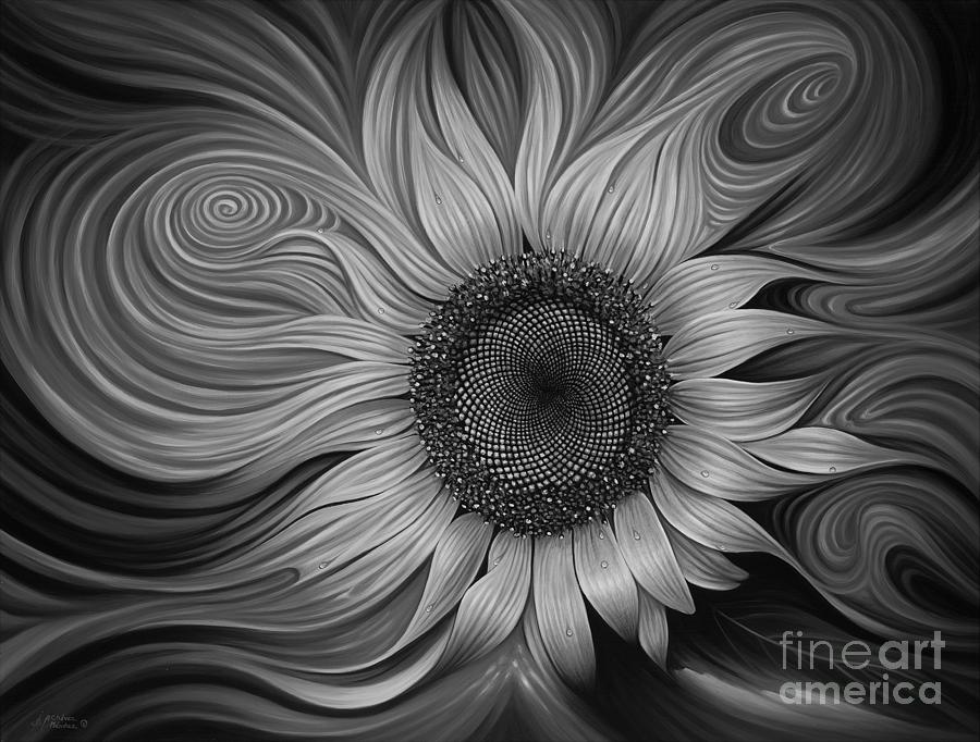 Sunflower Painting - Girasol Dinamico #1 by Ricardo Chavez-Mendez