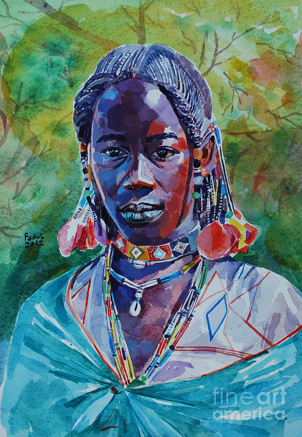 Girl From Western Sudan Painting by Mohamed Fadul